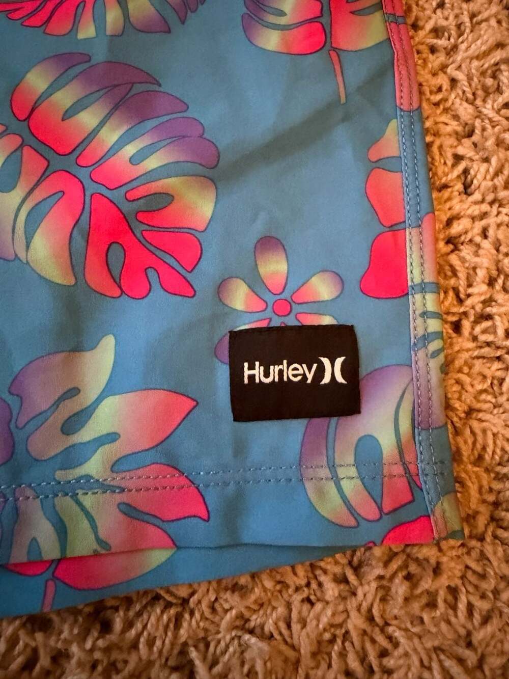 Hurley Cannonball Volley Floral Print Swim Trunks - Picture 2 of 7